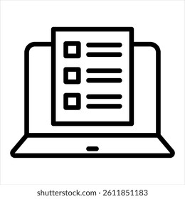 Online Test Line Icon Vector Illustration