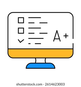 online test line icon vector. online test sign. isolated symbol illustration