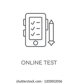 Online test linear icon. Online test concept stroke symbol design. Thin graphic elements vector illustration, outline pattern on a white background, eps 10.