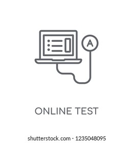 Online test linear icon. Modern outline Online test logo concept on white background from E-learning and education collection. Suitable for use on web apps, mobile apps and print media.