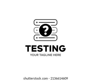 Online test, logo design. Online exam, checklist and online testing  vector design and illustration.

