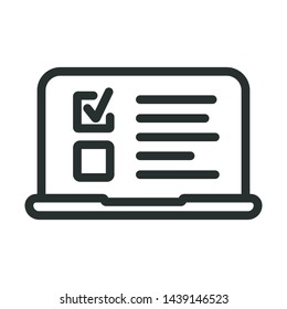 online test - minimal line web icon. simple vector illustration. concept for infographic, website or app.