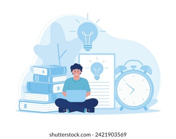 online test preparation trending concept flat illustration