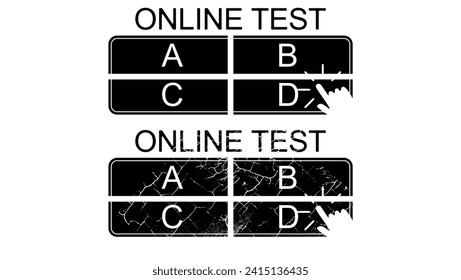 online test sign, black isolated silhouette