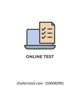 online test vector icon. Colorful flat design vector illustration. Vector graphics