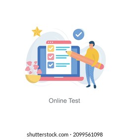 Online Test vector illustration isolated on white background. Flat Illustration style design.