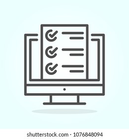 Online Test vector line icon