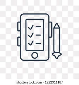 Online test vector outline icon isolated on transparent background, high quality linear Online test transparency concept can be used web and mobile