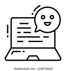 Icono de Testimonios en línea, Encuesta y comentarios, ilustración vectorial moderna 