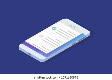 Online testing,E-learning, education isometric concept. Vector illustration.
