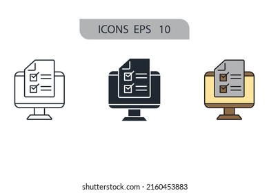 Online Tests Icons  Symbol Vector Elements For Infographic Web