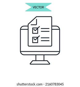 Online Tests Icons  Symbol Vector Elements For Infographic Web