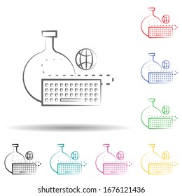 Online tests multi color set icon. Simple thin line, outline vector of education icons for ui and ux, website or mobile application