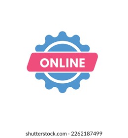 Botón de texto en línea. Botones Web de etiqueta de icono de signo en línea