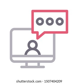 online text colour line vector icon