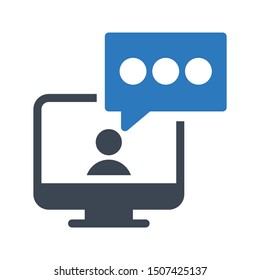 online text glyph colour vector icon