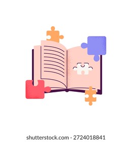 Online theory studying. Microlearning and digital education concept. Vector flat illustration isolated on a white background.
