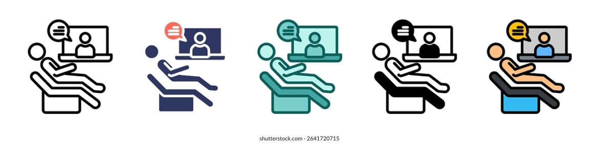 Online Therapy Icon Multiple Vector Illustration