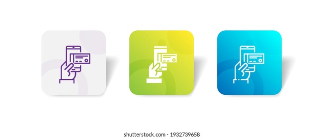 online ticket booking buy sale reservation payment pixel perfect icon set bundle in line, solid, glyph, 3d gradient style