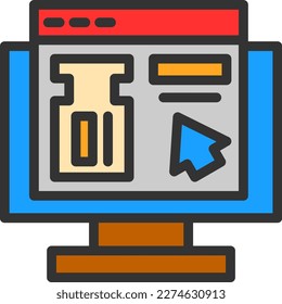 Online Ticket Booking Line Filled Vector Icon Design
