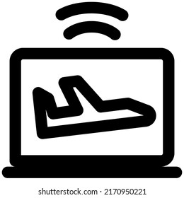 Online ticket booking on a computer laptop