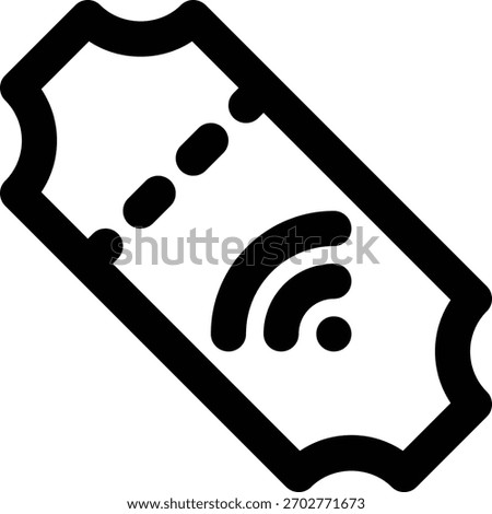 Online Ticket, E Ticket, Electronic Ticket Outline Icon