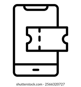 Online Ticket Icon Element For Design
