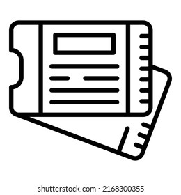 Online ticket icon outline vector. Museum pass. Admit entry