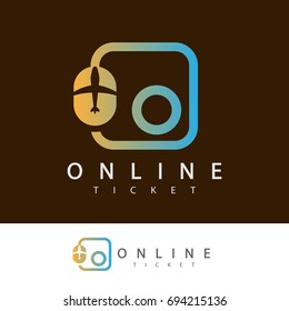online ticket initial Letter O Logo design