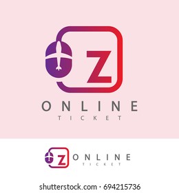 online ticket initial Letter Z Logo design