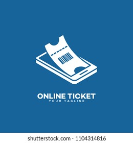 Online ticket logo design template. Vector illustration.