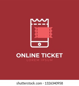 Online Ticket Logo Template, Simple Design