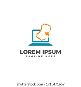 Ilustración del icono del vector del logotipo de entradas en línea