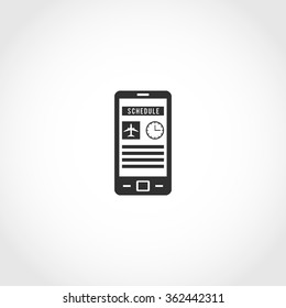 Online ticket reservation icon and navigation sign in flat style