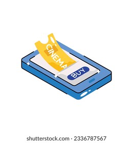 Online ticket vector filled outline Sticker. EPS 10 file