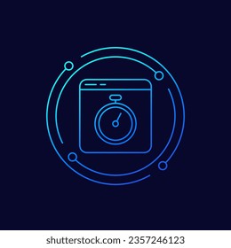online timer, countdown icon, linear design