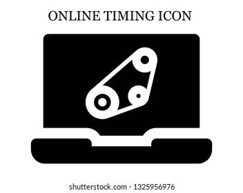 online Timing belt icon. Editable online Timing belt icon for web or mobile.