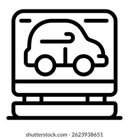 Online tire fitting icon. Outline online tire fitting vector icon for web design isolated on white background
