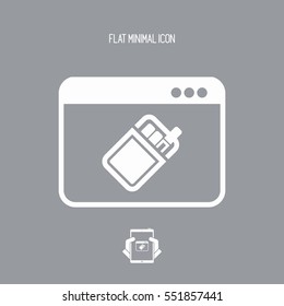 Online tobacco cigarette - Vector flat icon