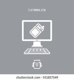 Online tobacco cigarette - Vector flat icon