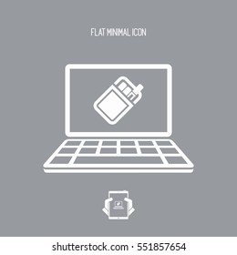 Online tobacco cigarette - Vector flat icon