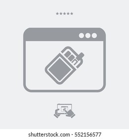 Online tobacco cigarette - Vector flat icon