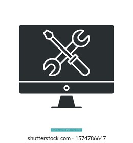 Online tools icon vector illustration logo template for many purpose. Isolated on white background.