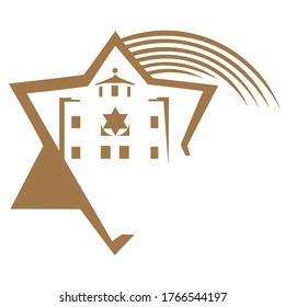 Online Torah or Tanah vector logo. Computer software or phone application educational learning sign. Network user Jewish avatar.eps