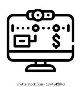 Online-Tracker der freiberuflichen Web-Linie Symbol Vektorgrafik. Online-Tracker des frei zugänglichen Webseitenzeichens. isoliertes Kontursymbol