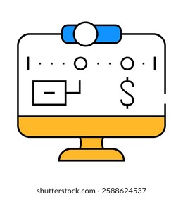 online tracker of freelancer web site line icon vector. online tracker of freelancer web site sign. isolated symbol illustration