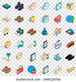 Online trade icons set. Isometric style of 36 online trade vector icons for web for any design