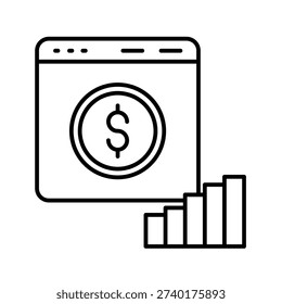 Online Trade Outline Icon Vector Illustration