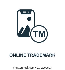 Online Trademark Icon. Monochrome Simple Online Trademark Icon For Templates, Web Design And Infographics