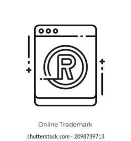 Online Trademark Icon. Outline Style Icon Design Isolated On White Background